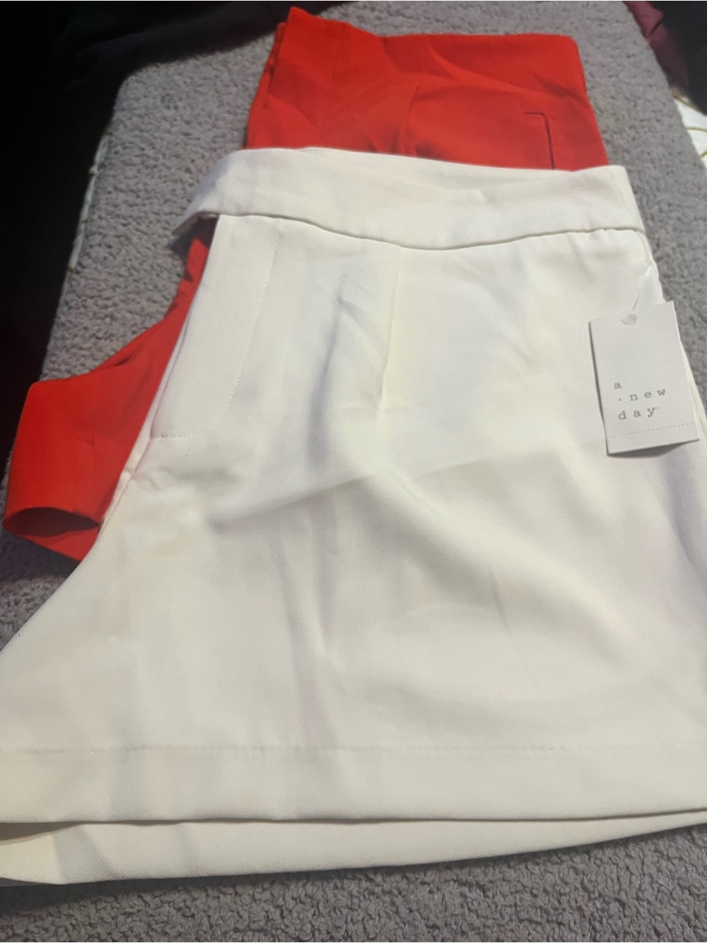 Bundle: A New Day Dressy Shorts cream pair NWT, the orange pair NWOT